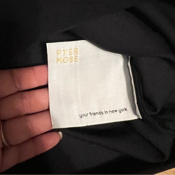 Pyer Moss Oversized Artsy Black High Neck Top Sz XS - Picture 7 of 13